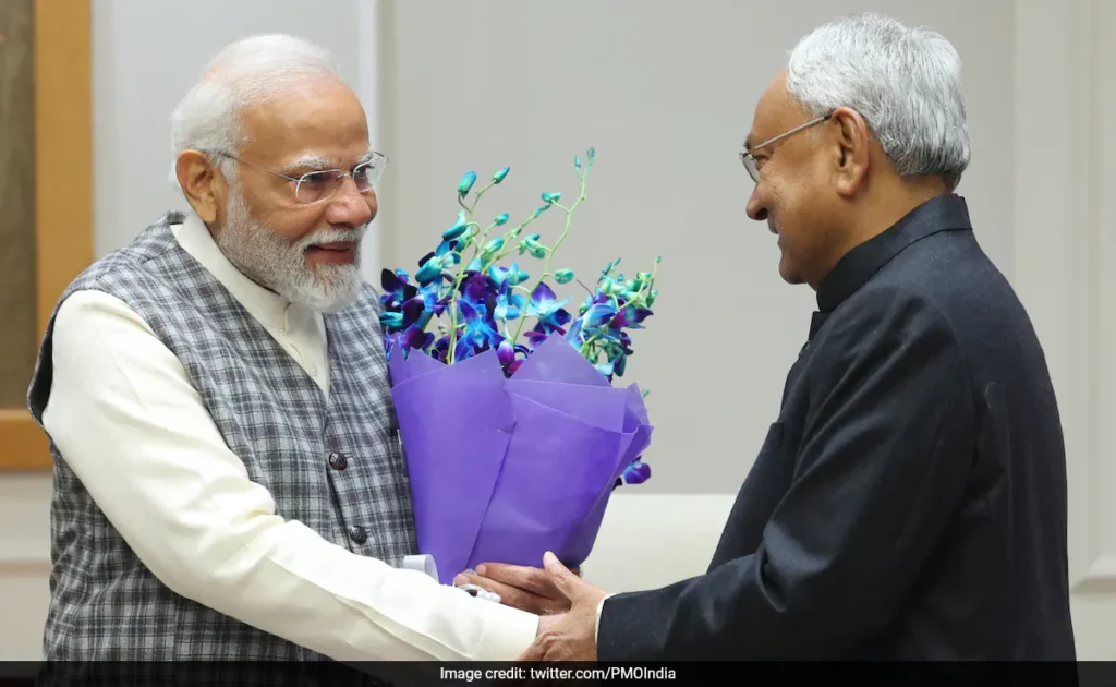 Nitish Kumar met PM Modi before counting: Meeting took place for about 30 minutes at PM residence; will meet Amit Shah at 4 pm